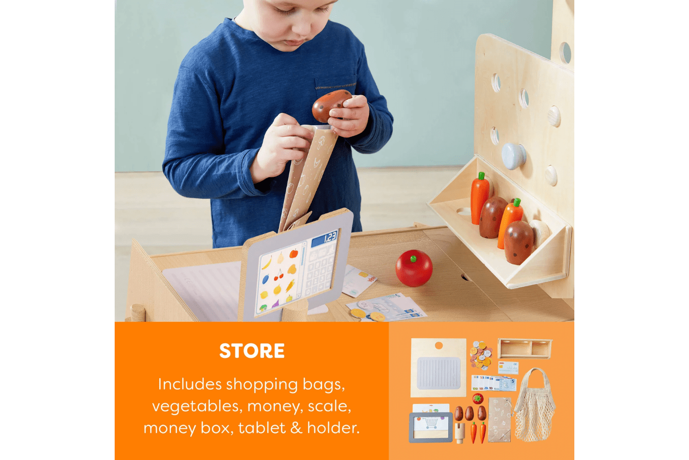 Haba Creative Play 3 in 1 – Play Kitchen, Store & Workshop