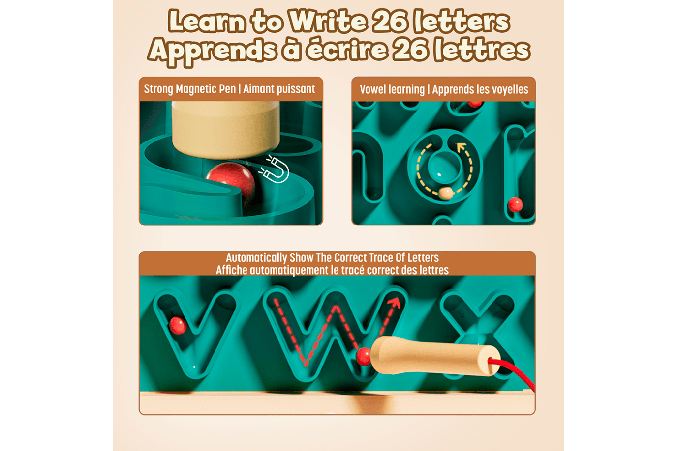 K.I.D. Toys Inc. Topbright - Magnetic Alphabet Tracing Board