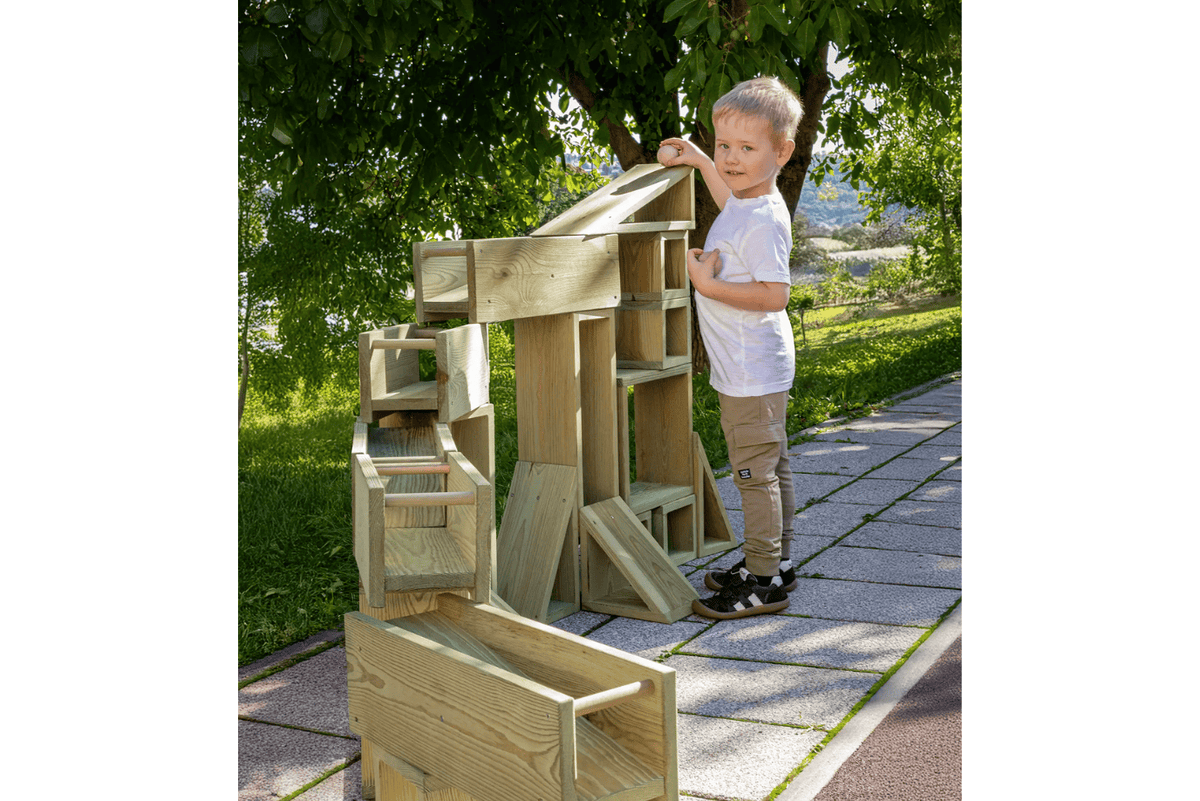Fire the Imagination Erzi XL Outdoor Building Blocks and Marble Run