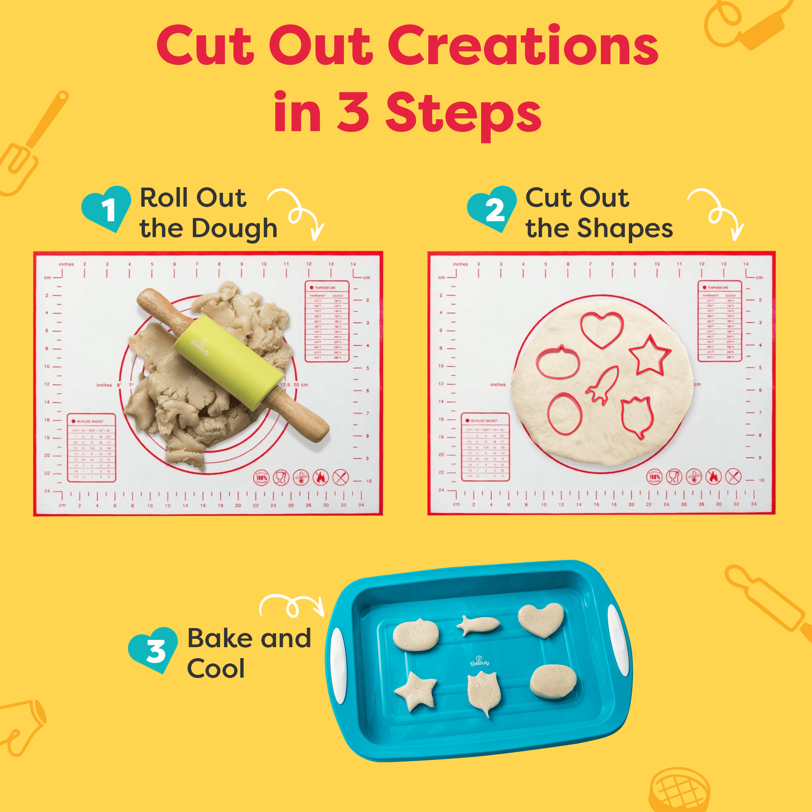 Baketivity Corp Complete Cookie Cutter Set for Children