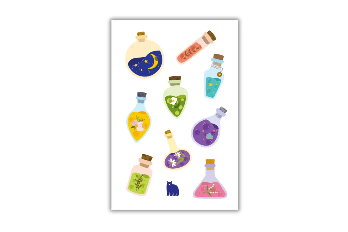 Four Bears Sticker Club Puffy Potions Four Bears Sticker Club Stickers (various styles)