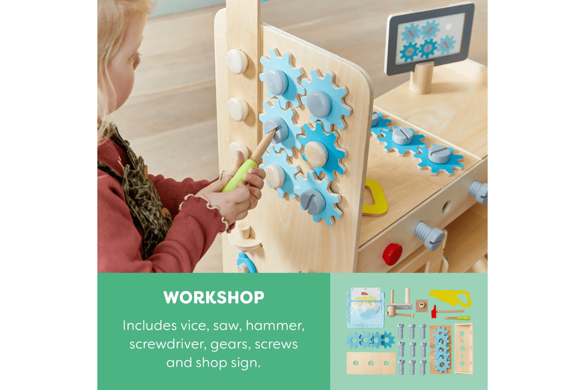 Haba Creative Play 3 in 1 – Play Kitchen, Store & Workshop