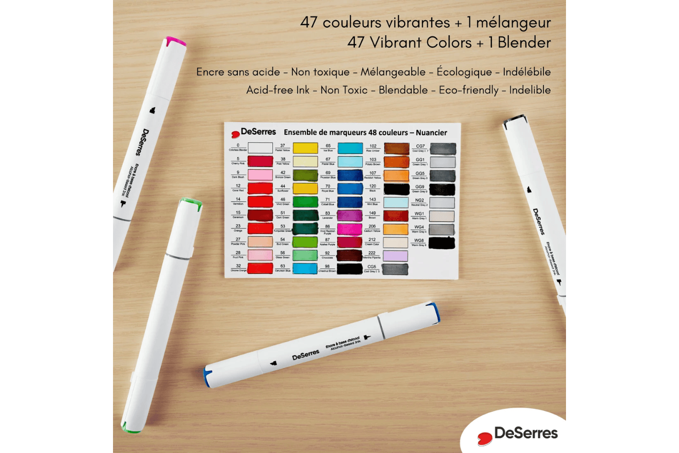 Pierre Belvediere DeSerres Alcohol Dual-Tip Marker Set - Set of 48