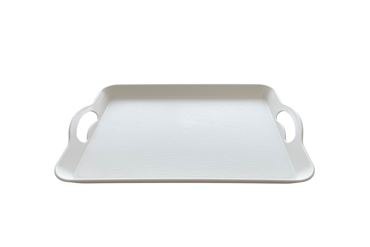 Adena Montessori Large - Off White Plastic Tray with Cutout Handles (Small or Large)