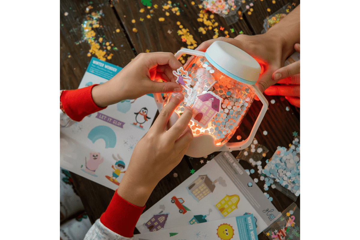Kidcentral Glo Pals Sensory Jar - Snowglobe