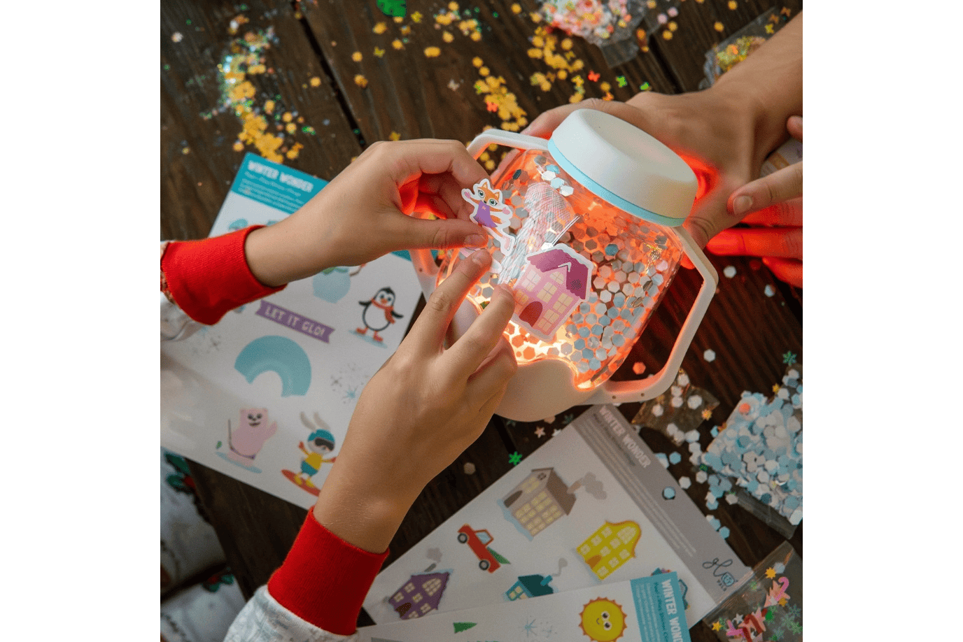 Kidcentral Glo Pals Sensory Jar - Snowglobe