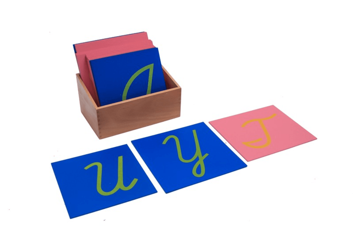 Boxed Cursive Script Letters Sandpaper Letters with Box (Print, Cursive, Lowercase and Uppercase) I ...