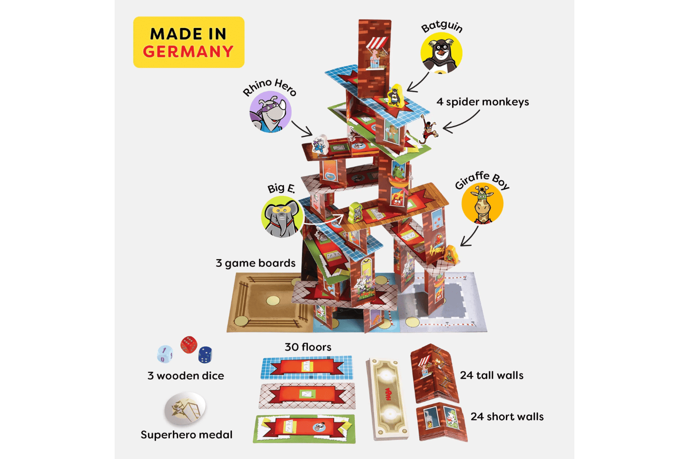 Haba Rhino Hero - Super Battle Stacking Game