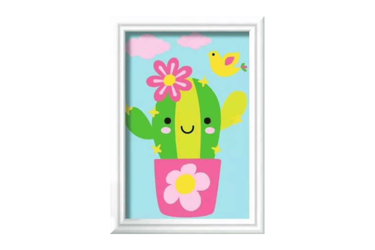 Tracy Stevenson Little Cactus 8x12cm CreArt Paint By Number Kits With Frame