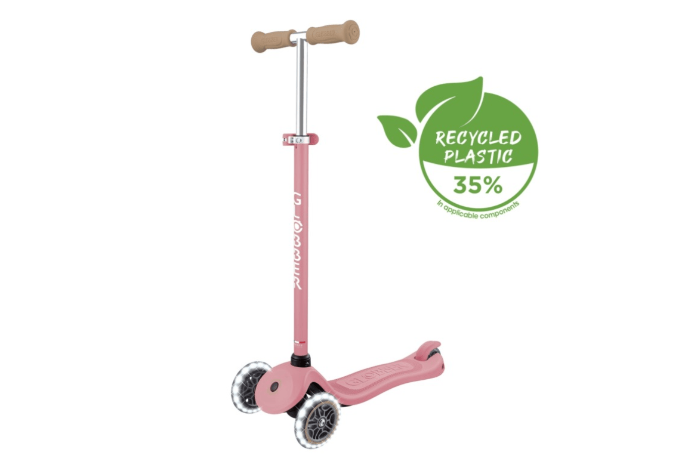 Incredible Novelties Deep Pastel Pink Globber Signature Scooter with Lights
