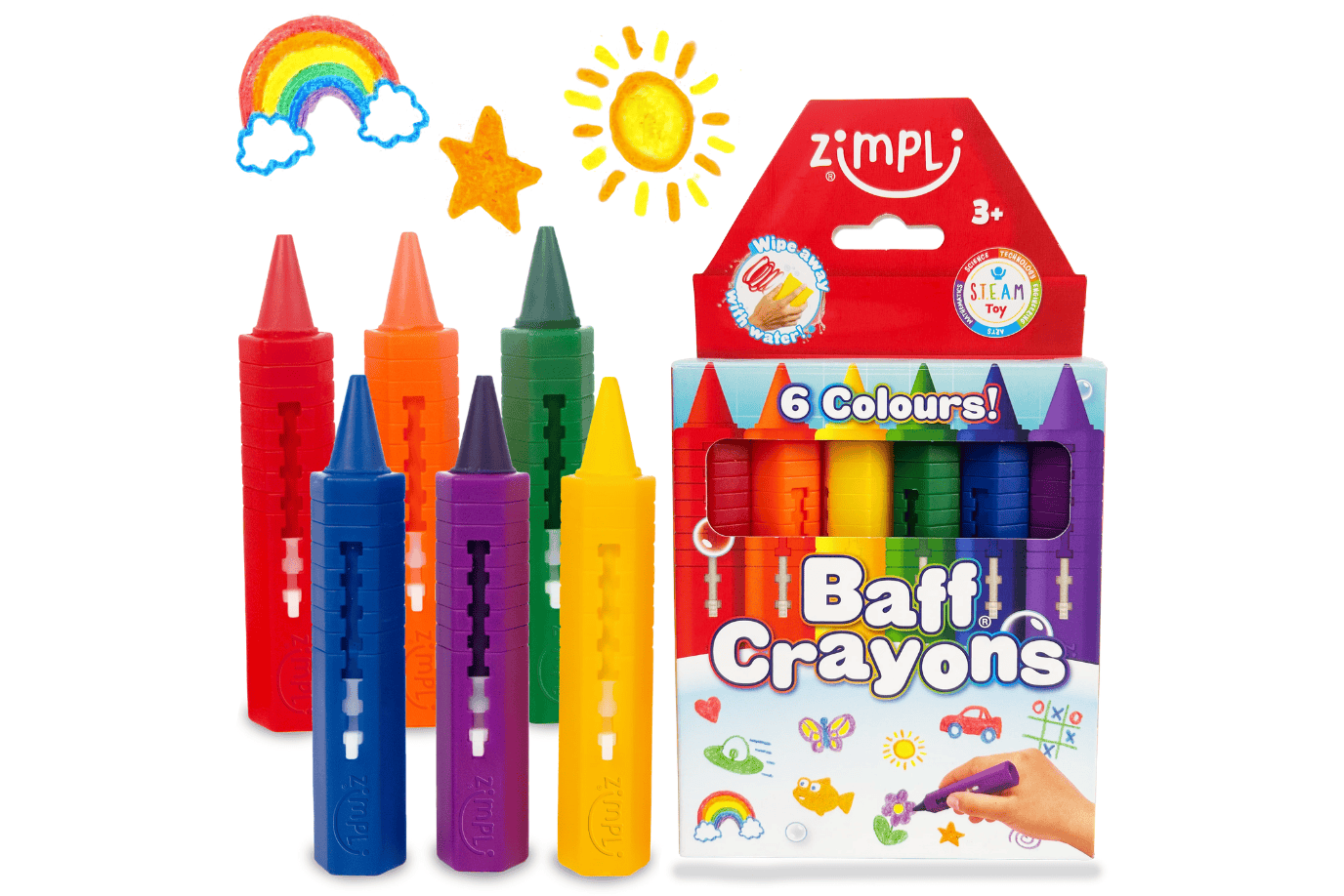 K.I.D. Toys Inc. Baff Crayons (6 Pack)