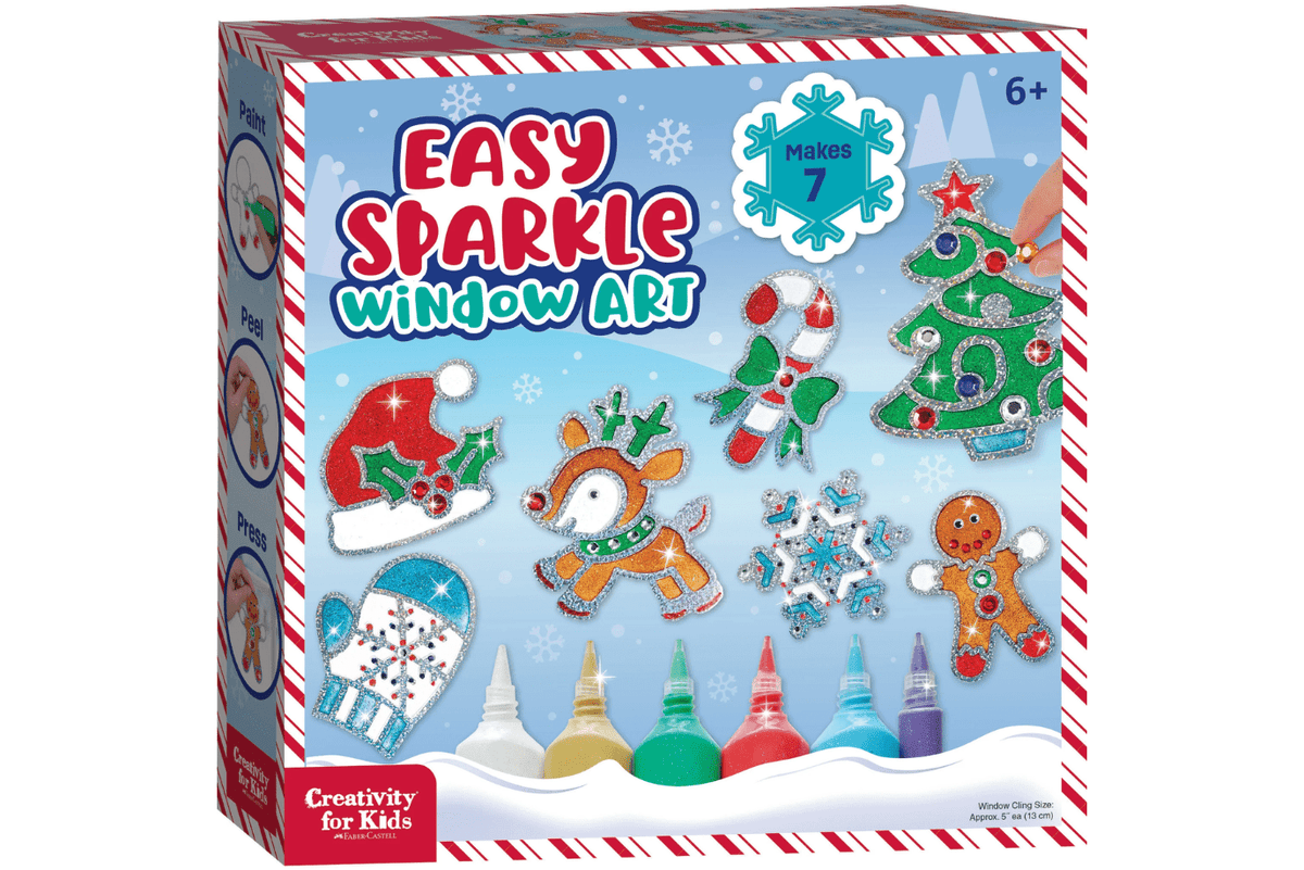 Holiday Easy Sparkle Window Art, Creativity for Kids, Christmas crafts, Christmas decorations for kids, The Montessori Room, Toronto, Ontario, Canada. 