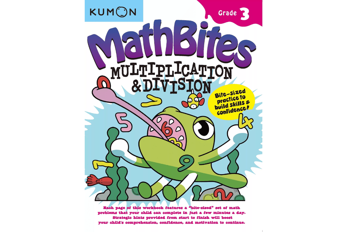 Kumon: MathBites: Grade 3 Multiplication and Division, workbook, activity book, developing confidence in math, math books, ages 6 to 10, The Montessori Room, Toronto, Ontario, Canada. 