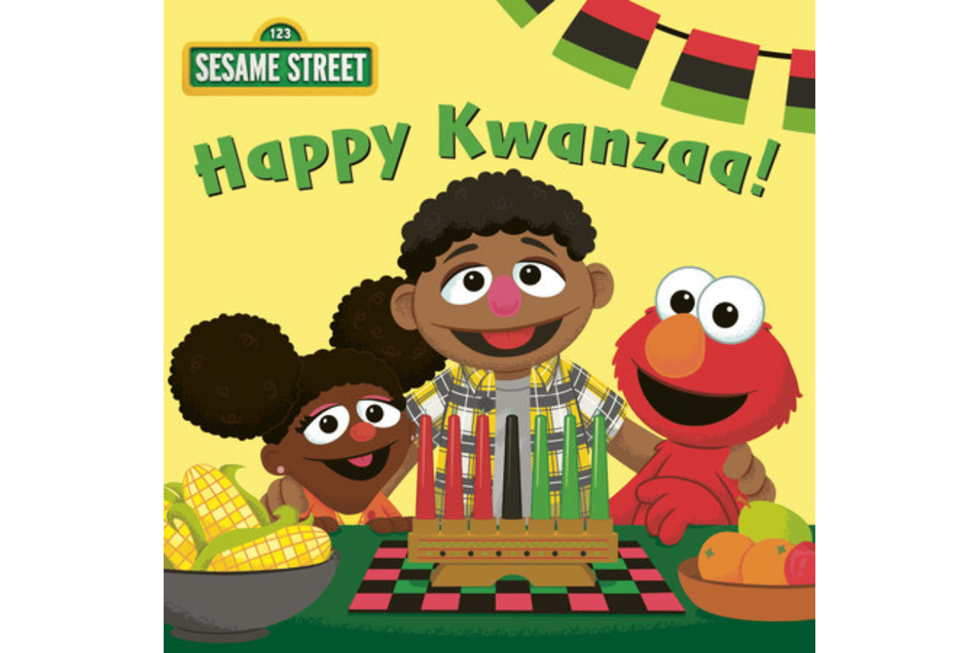 Sesame Street: Happy Kwanzaa! [Board Book], books about Kwanzaa for toddlers, books about Kwanzaa for kids, The Montessori Room, Toronto, Ontario, Canada. 