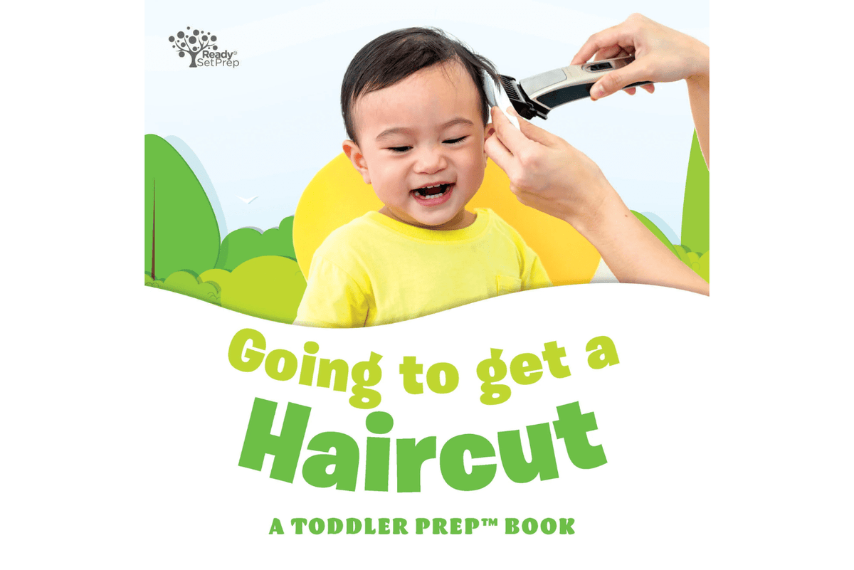 Going to get a Haircut, Going to the Hairdresser, Toddler Prep Book, books about getting a haircut, my first haircut book, ReadySetPrep, books for toddlers, board books for toddlers about haircuts, The Montessori Room, Toronto, Ontario, Canada, board books with real photograph, The Montessori Room, Toronto, Ontario, Canada. 
