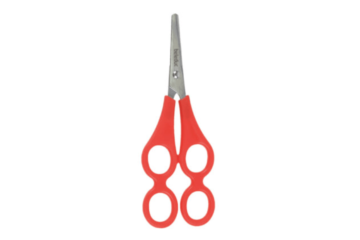 Therapeutic Scissors, Beleduc, double handle loops, introducing scissors, extra support with scissors, bilateral coordination scissors, adaptive scissors, training scissors, OT scissors, The Montessori Room, Toronto, Ontario, Canada. 