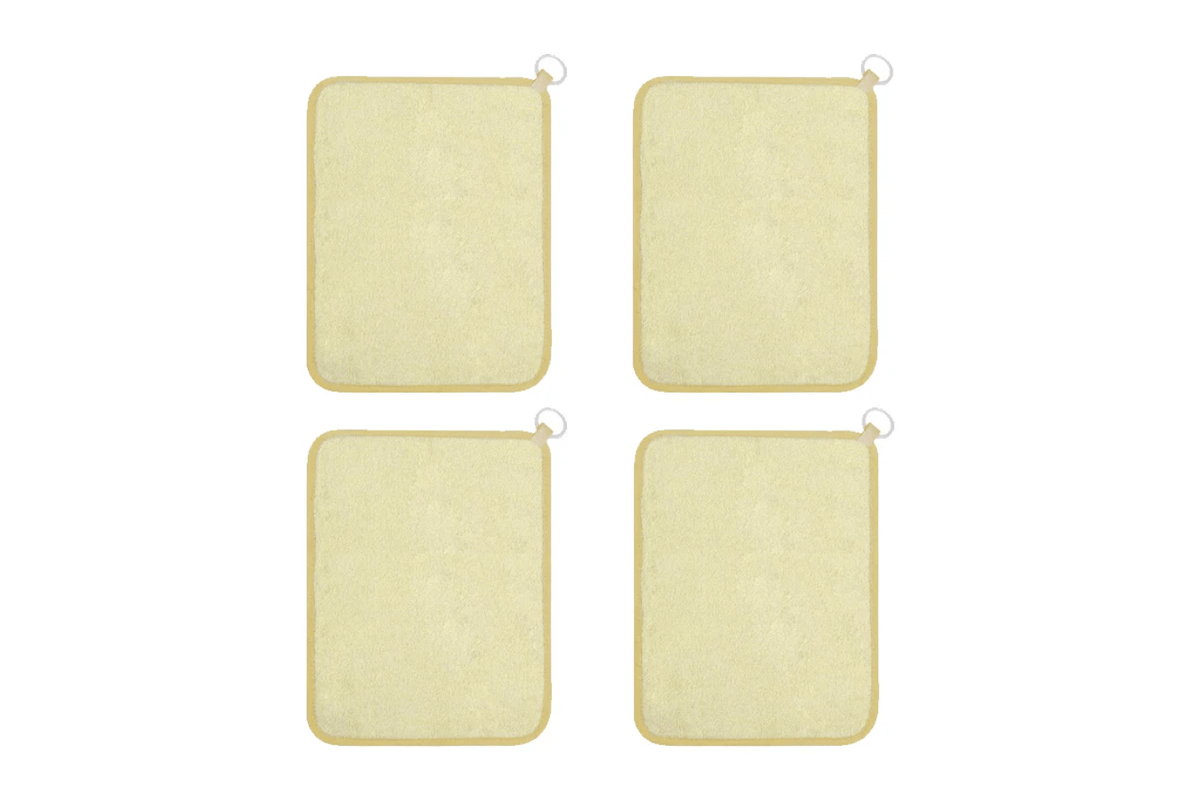Adena Montessori Yellow (Rectangle - Pack of 4) Hand Towels (Multiple Colours Available)