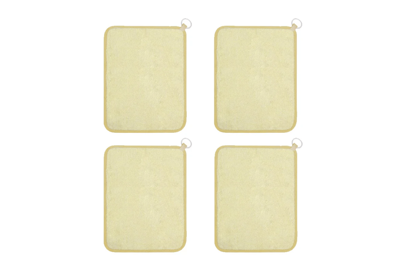 Adena Montessori Yellow (Rectangle - Pack of 4) Hand Towels (Multiple Colours Available)
