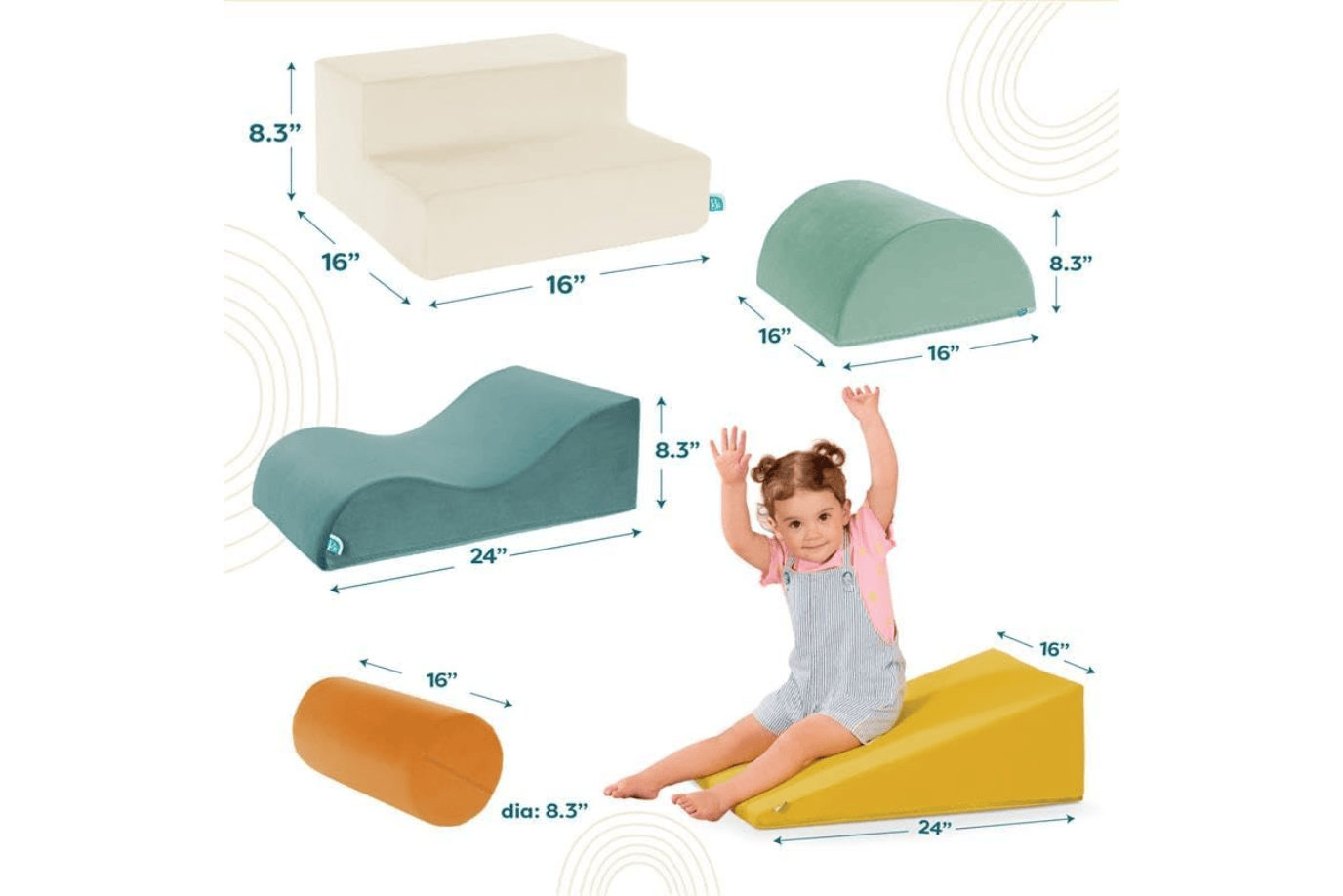K.I.D. Toys Inc. WonderShapes - 5-Piece Sensory Foam Playset