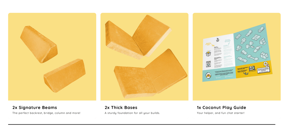 Go Coconut Canadian Play Couches, Furniture and Toys Play couch The Coconut Play Couch