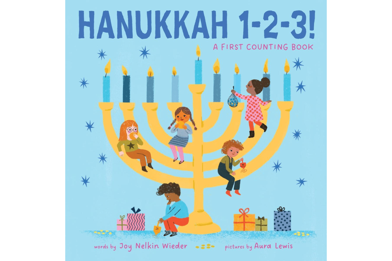 Hanukkah 1-2-3! A First Counting Book (A Jewish Holiday Concept Book): Board Books to Celebrate the Jewish Holidays, books about Hanukkah, Hanukkah gifts, The Montessori Room, Toronto, Ontario, Canada. 