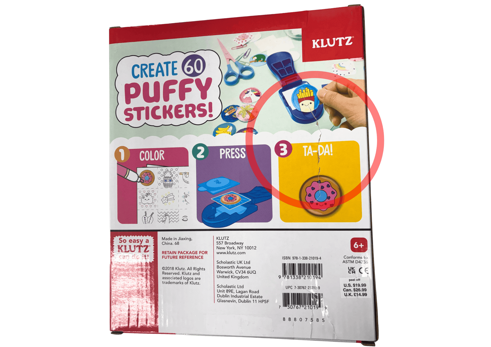 Scholastic Make Your Own Puffy Stickers- Damaged Box - FINAL SALE