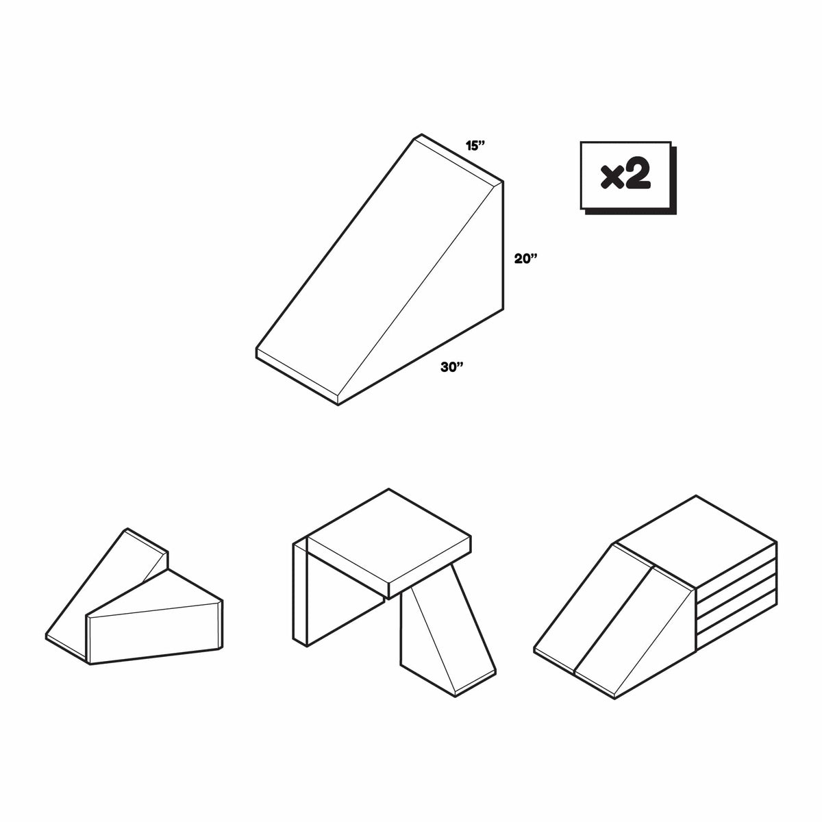 Go Coconut Canadian Play Couches, Furniture and Toys Wedge Pack