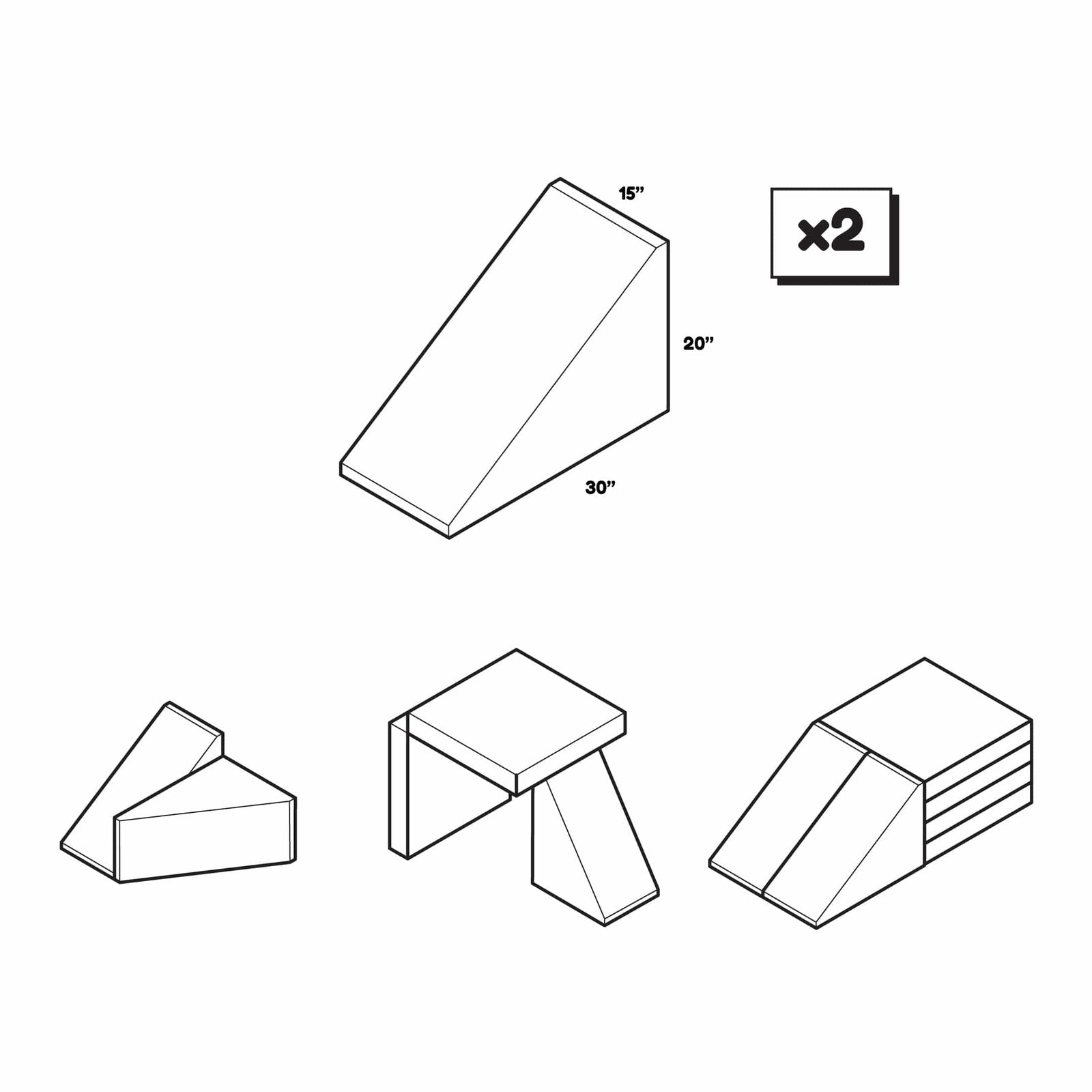 Go Coconut Canadian Play Couches, Furniture and Toys Wedge Pack