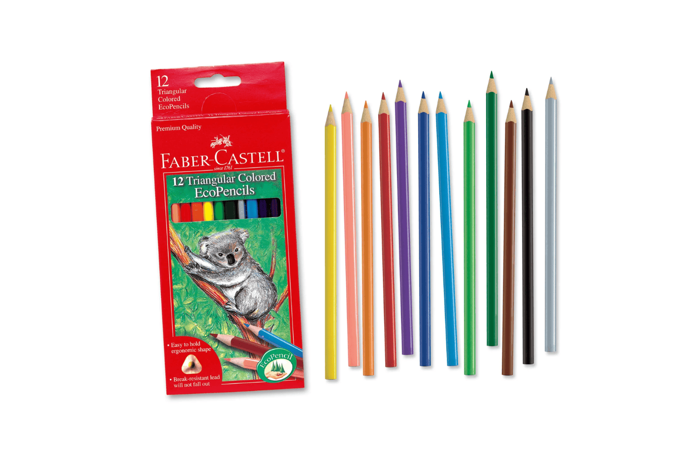 Faber-Castell Triangular Colour EcoPencils - 12 Assorted Colours