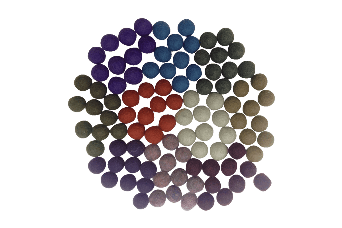 Papoose Felt Balls - Winter Colours (1.5cm, 100 Balls)