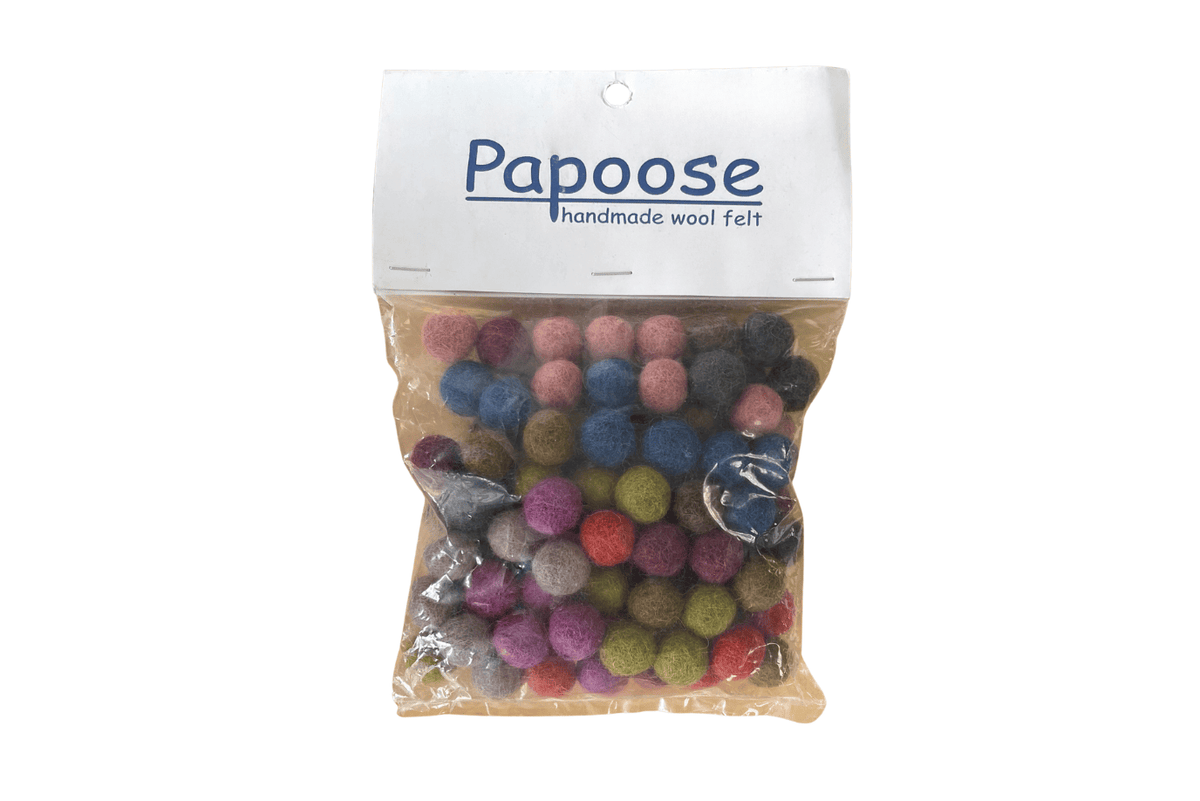 Fire the Imagination Papoose Felt Balls - Warm Colours (1.5cm, 100 Balls)