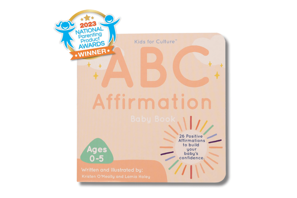 ABC Affirmation Baby Book by by Kristen O'Meally and Lamia Haley, Kids for Culture Toronto, best board book for babies, unique board books for babies, antiracist board books for kids, antiracist books for kids, diverse books for kids, TOronto, Canada