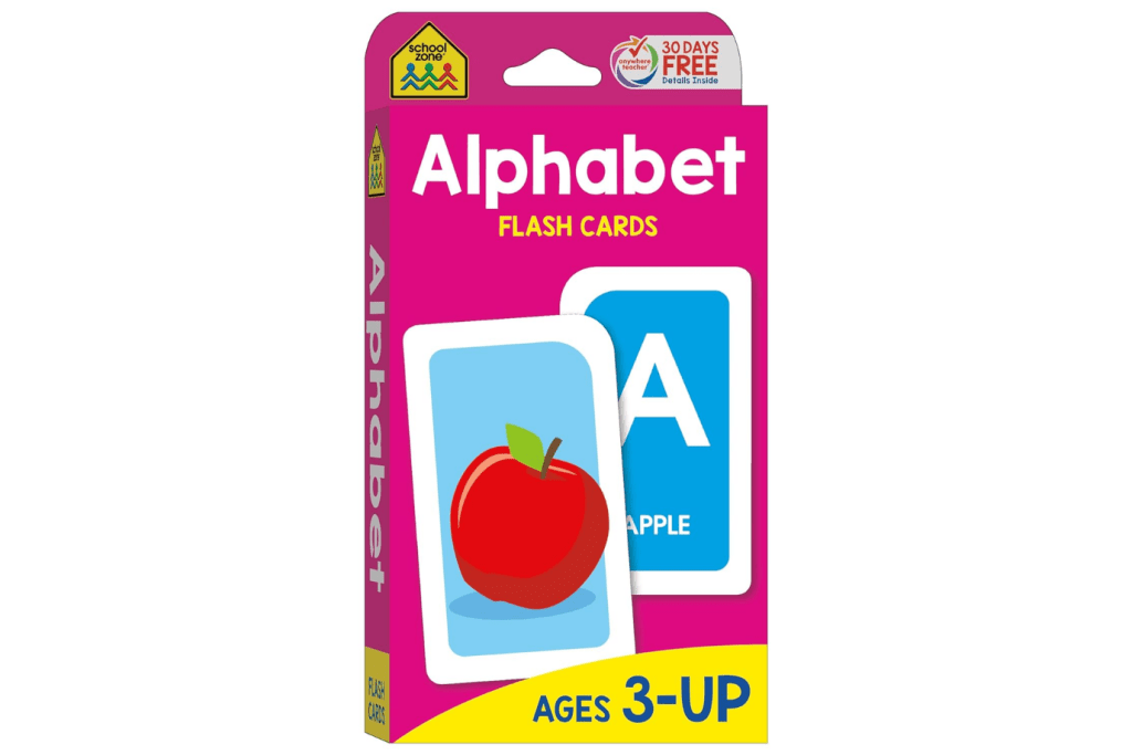 School Zone - Alphabet Flash Cards - Ages 3 and Up, Preschool, Letter-Picture Recognition, Word-Picture Recognition, Alphabet, kindergarten prep, The Montessori Room, Toronto, Ontario, Canada. 