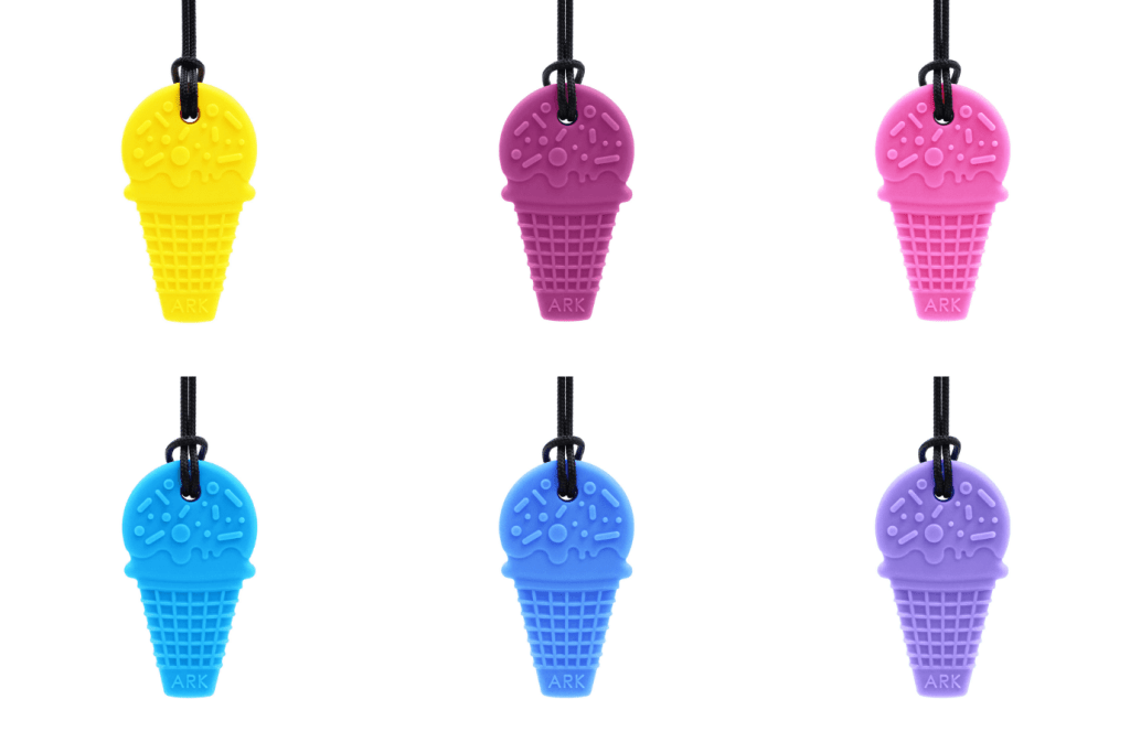 ARK Ice Cream Chew Necklace, chewelry for kids, chewelry for adults, the best sensory toys, chewing aids, The Montessori Room, Toronto, Ontario, Canada. 