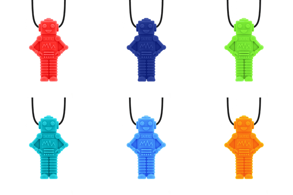 ARK RoboChew™ Sensory Chew Necklace, chewelry for kids, chewelry for adults, the best sensory toys, chewing aids, The Montessori Room, Toronto, Ontario, Canada. 