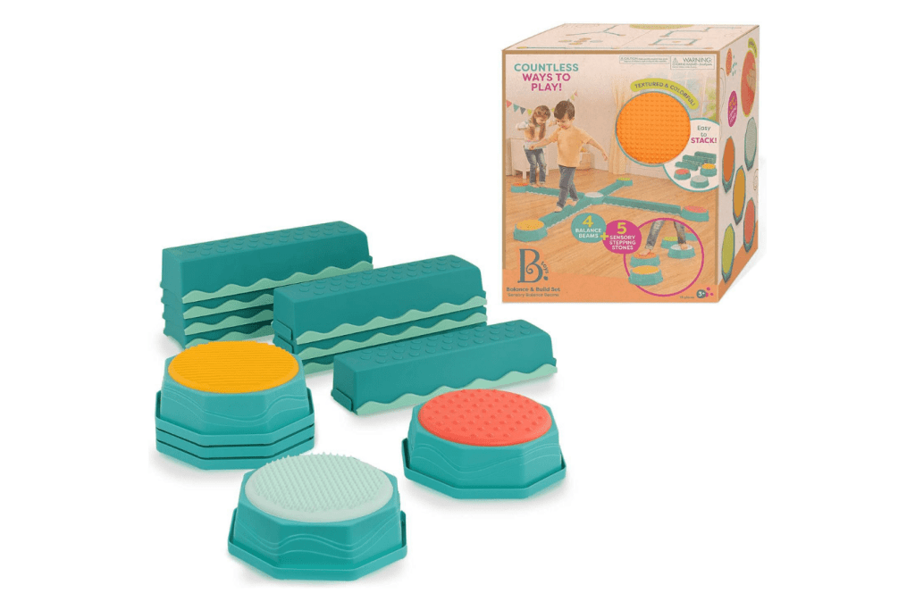 B. Toys Balancing and Build Set, balance beams for kids, balance beam for kids, stepping stones for kids, sensory stepperz for kids, Toronto, Canada