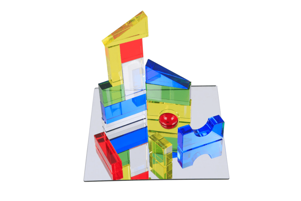 Beleduc Acrylic Blocks - 28 pcs, acrylic blocks, acrylic blocks for light table, blocks for light table, clear blocks for light table, light table toronto, canada