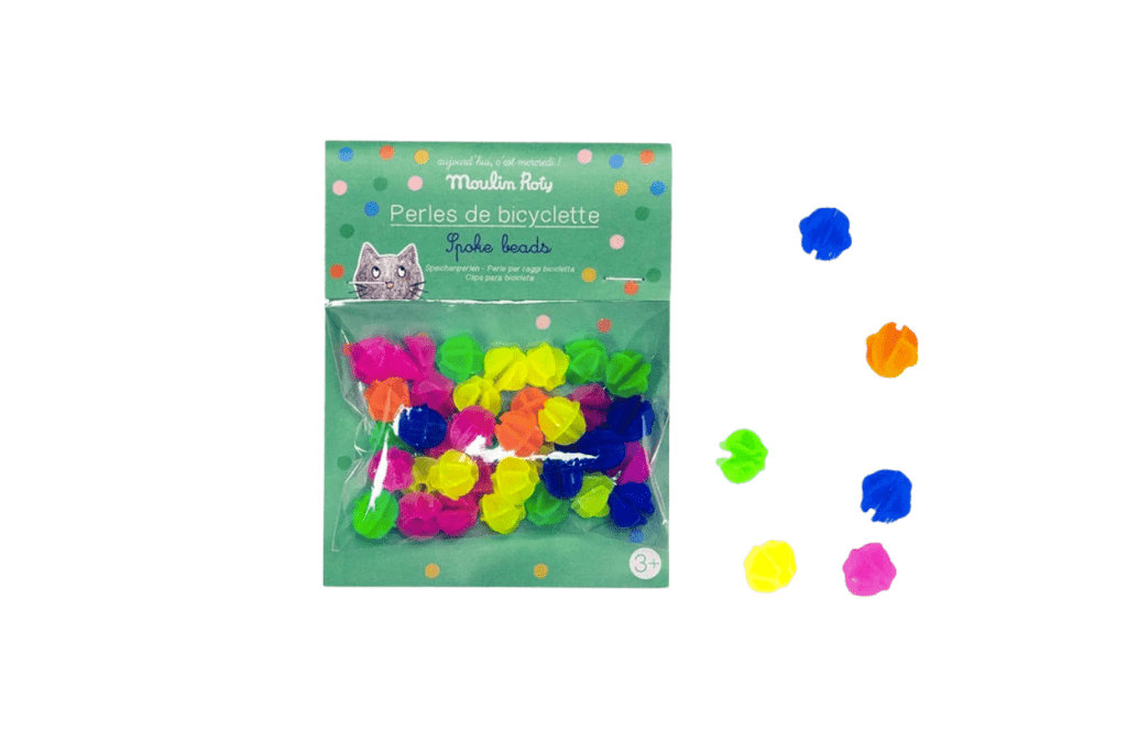 Bike Spoke Beads By Moulin Roty (36 Beads), bike spoke beads, beads for bike wheels, click clack beads for bike spokes, beads that go on bike wheels, Toronto, Canada