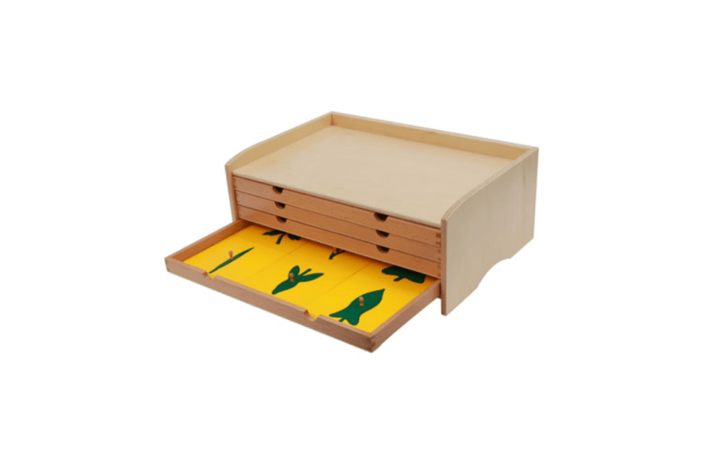 Botany Leaf Cabinet with Insets, Montessori Casa Materials, Montessori Culture Materials, Montessori Biology Materials, budget-friendly Montessori materials, The Montessori Room, Toronto, Ontario, Canada. 