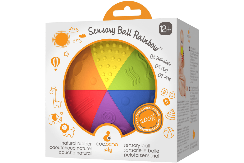 Caaocho Rainbow Sensory Ball - Made from Natural Rubber