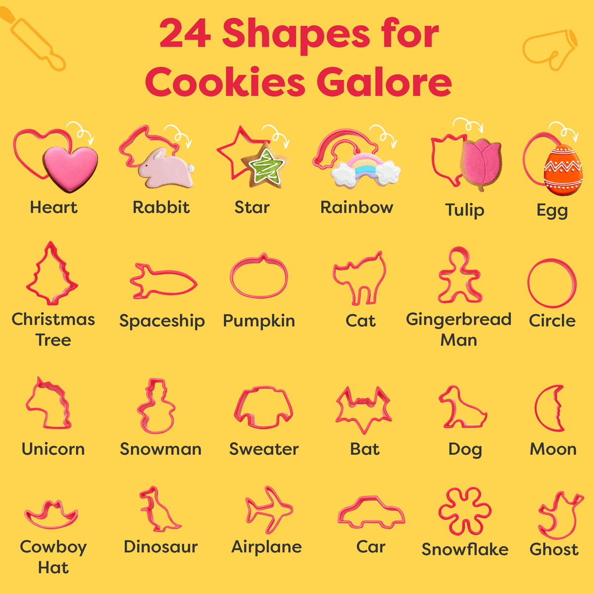 Baketivity Corp Complete Cookie Cutter Set for Children