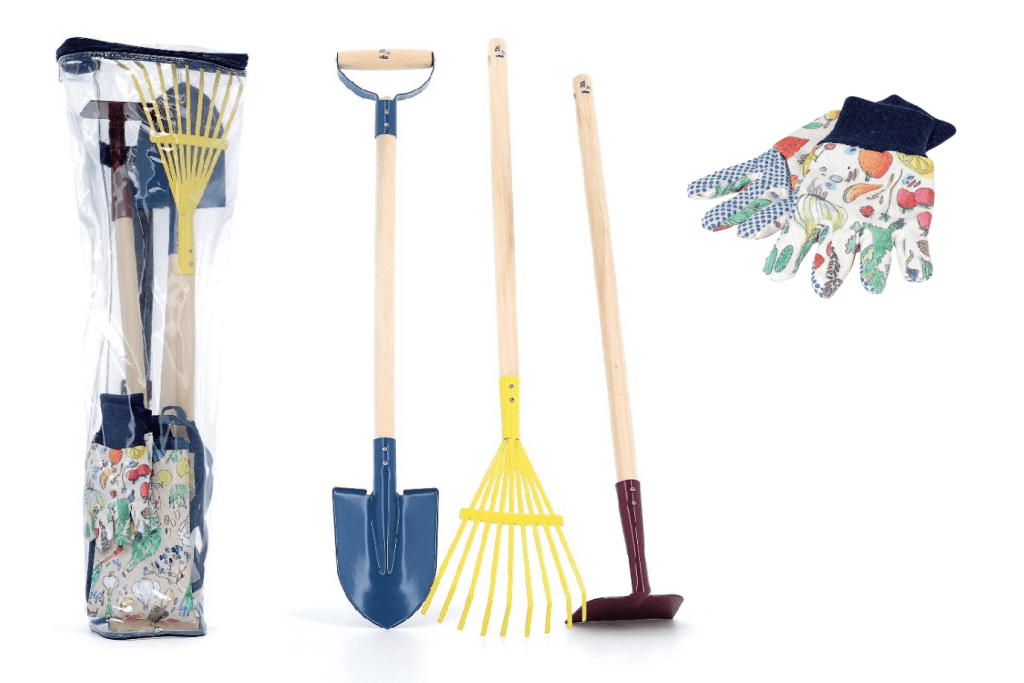 Children&#39;s Garden Tool Set (Rake, Hoe, Shovel, and Gloves)