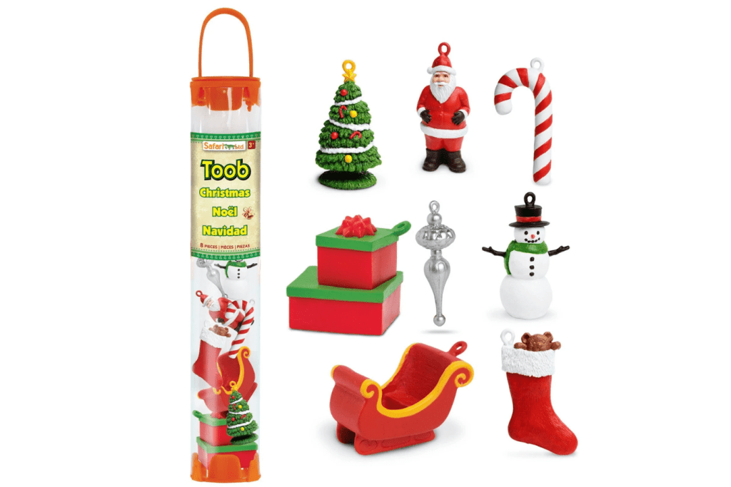 Christmas Toob®, Safari LTD., Christmas figurines, Christmas sensory bins, Christmas ornaments, Stocking Stuffers, The Montessori Room, Toronto, Ontario, Canada. 