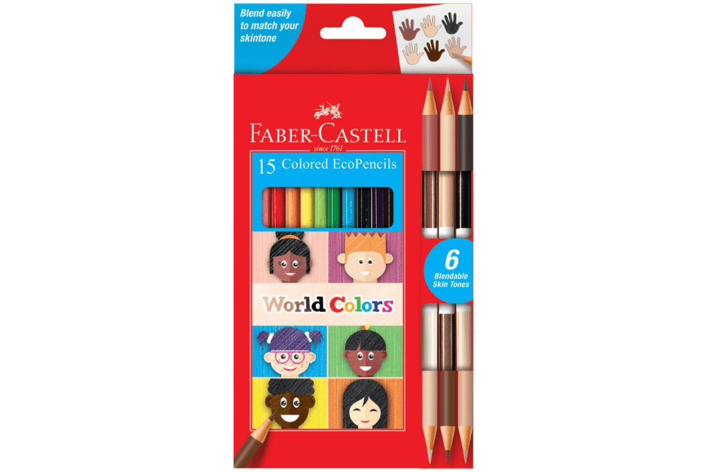 World Colors Colored EcoPencils, Faber Castell, Metallic pencil crayons, skin tone pencil crayons, skin tone coloured pencils, The Montessori Room, Toronto, Ontario, Canada. 