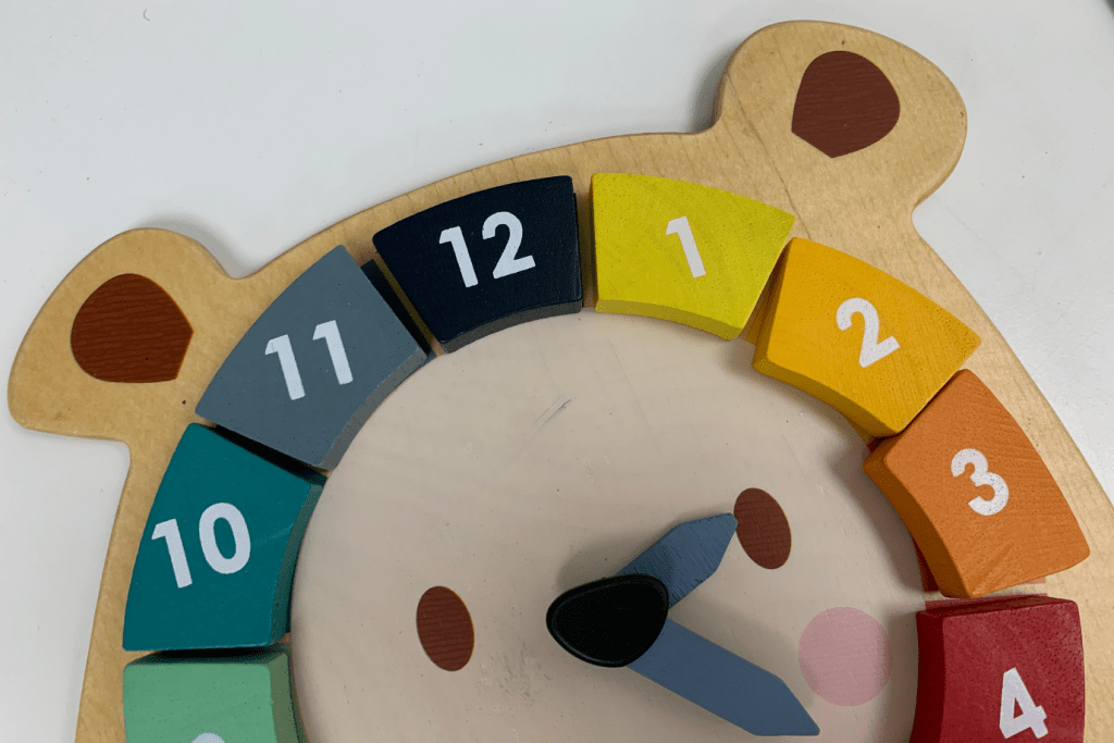 Colourful Bear Clock - Wood Imperfections