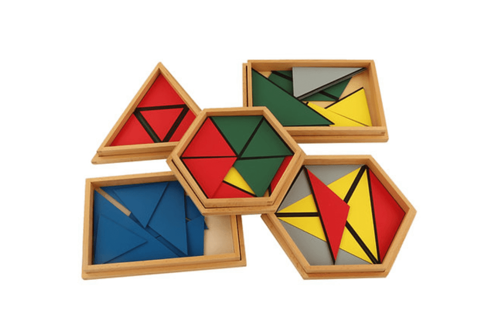 Constructive Triangles, Montessori Sensorial Materials, Casa Classroom Materials, budget-friendly Montessori materials, The Montessori Room, Toronto, Ontario, Canada. 