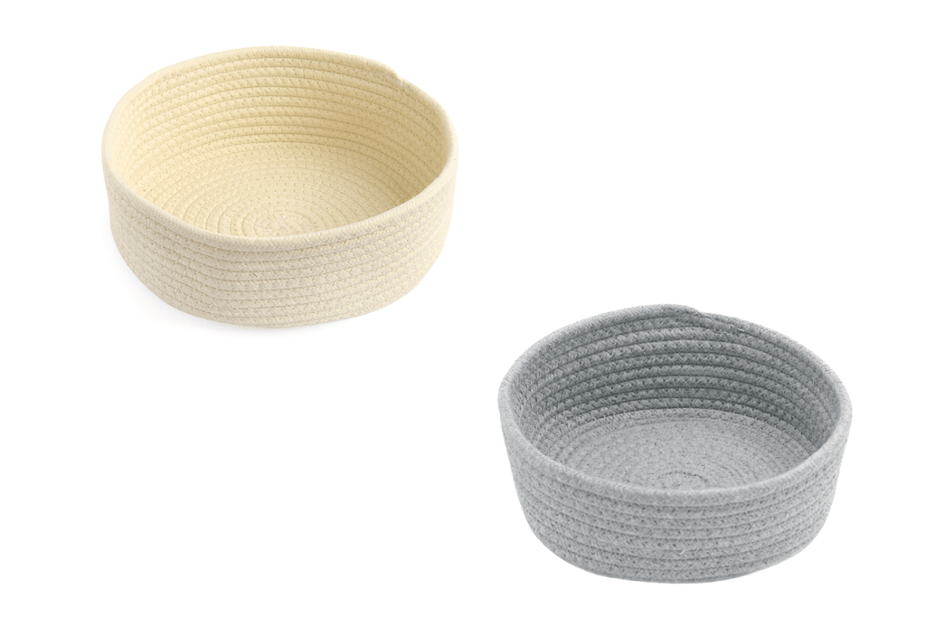 Cotton rope basket, montessori basket, Montessori shelf baskets, baskets to put on a Montessori shelf, Montessori organization, how to organize Montessori toys, how to set up Montessori shelf, Toronto, Canada, baskets from The Montessori Room