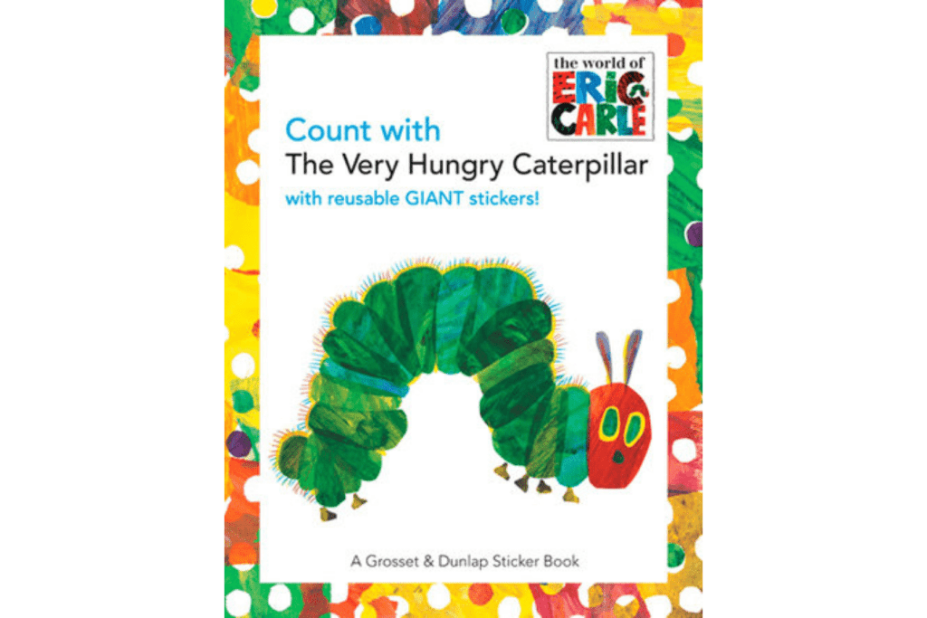 Count With The Very Hungry Caterpillar Workbook, activity books for 3 year olds, activity books for 4 year olds, activity books for 5 year olds, sticker books, The Montessori Room, Toronto, Ontario, Canada. 