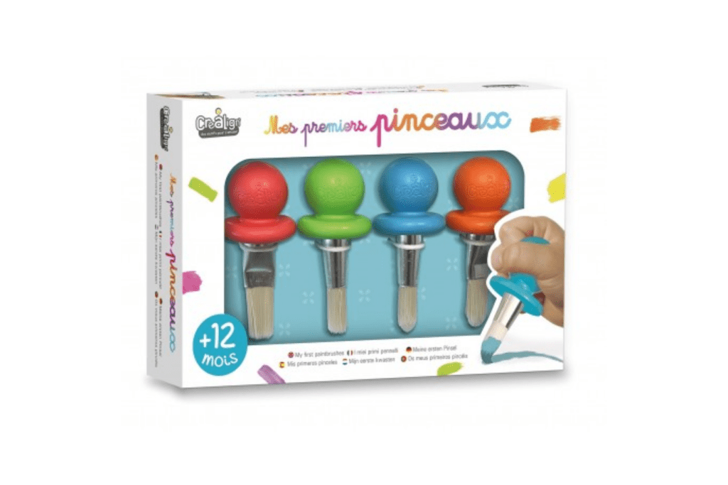 Crealign - My First Paint Brushes (4 pcs), paint brushes for toddlers, art materials for toddlers, high-quality art materials for toddlers, The Montessori Room, Toronto, Ontario, Canada. 