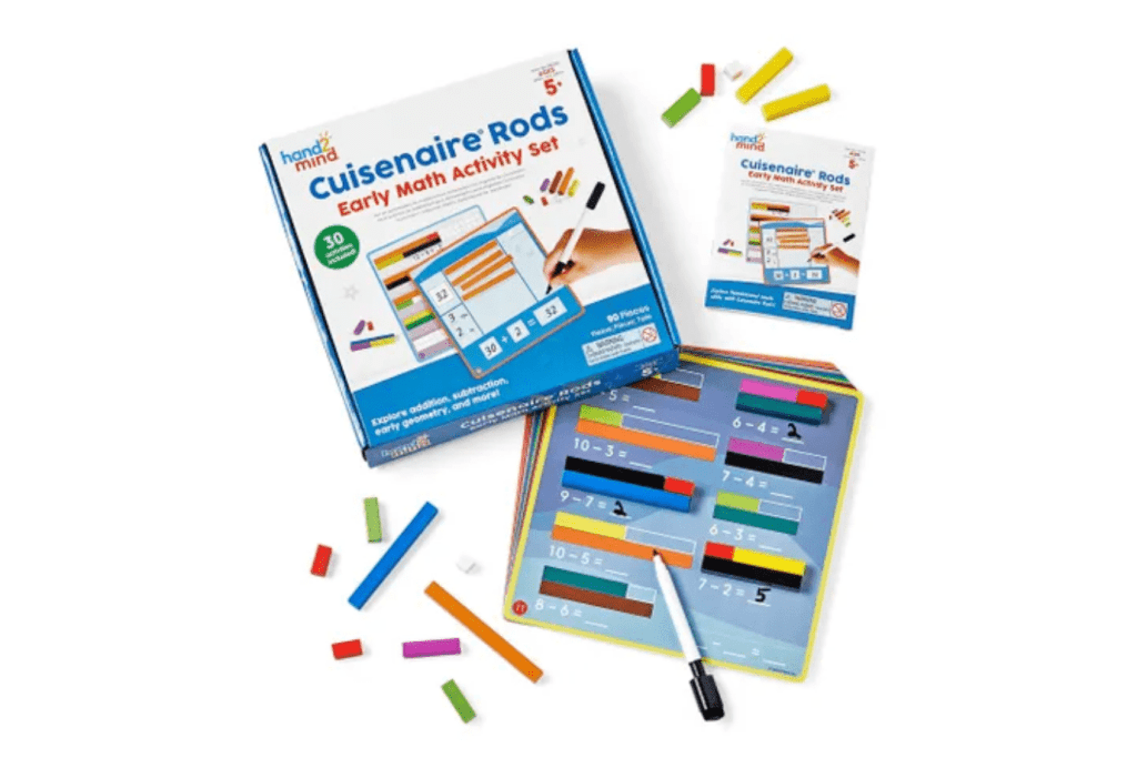 Cuisenaire® Rods Early Math Activity Set, classroom math activities, math materials for kindergarten, kindergarten prep, tactile math tools, math toys for kids, The Montessori Room, Toronto, Ontario, Canada. 